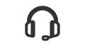 Headphones earphones flat icon. Headset silhouette