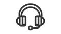 Headphones earphones flat icon. Headset silhouette