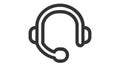 Headphones earphones flat icon. Headset silhouette