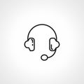 Headphones earphones line icon. call center icon