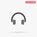 Headphones flat vector icon