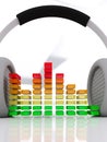 Headphones graphic equalizer Royalty Free Stock Photo