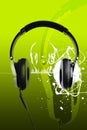 Headphones on green Royalty Free Stock Photo