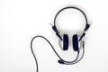 Headphones, headset on a white background, top view