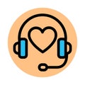 Headphones, heart fill background vector icon which can easily modify or edit Royalty Free Stock Photo