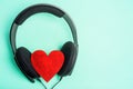 Headphones + heart Royalty Free Stock Photo