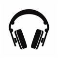 Black Headphone Icon Simple Silhouette Illustration On White Background Royalty Free Stock Photo