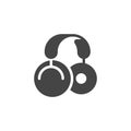 Headphones icon. Device for listening to music and sounds. Instrument of DJs, radio presenters, recording studios