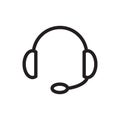 Headphones icon, technology icon. Outline bold, thick line style, 4px strokes rounder edges