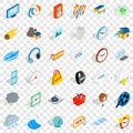 Headphones icons set, isometric style Royalty Free Stock Photo