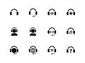 Headphones icons on white background.