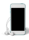 Smartphone with Earphones Royalty Free Stock Photo