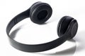 Headphones isolate on white. Wireless headphones in black, high quality Royalty Free Stock Photo