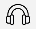 Headphones Line Icon Earphones Game Audio Music Sound Earmuffs Stereo DJ Wireless Device App Shape Sign Symbol EPS Vector