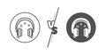 Headphones line icon. Music sign. Vector