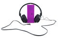 Headphones and Loudspeaker on a white background Royalty Free Stock Photo