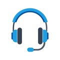 Headphones with Mic Icon for Audio Royalty Free Stock Photo