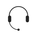 Headphones with microphone, headset icon. Support, Call center, Customer service symbol. Chat sign