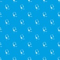Headphones with microphone pattern vector seamless blue Royalty Free Stock Photo