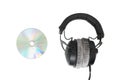 Headphones with multimedia CD / DVD Royalty Free Stock Photo
