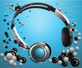 Headphones. Music background.