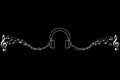 Headphones with music notes vector image