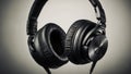 Headphones on neutral background. Technology, music and party concept.