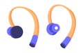 Headphones with no wires for sports workout vector