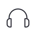 Headphones outline icon, modern minimal flat design style, vector illustration