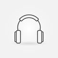 Headphones outline simple vector concept icon