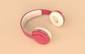 Headphones realistic 3d render.