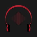 Red headphones. Royalty Free Stock Photo