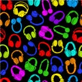 Headphones Seamless Pattern in colors