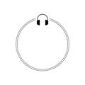 Headphones sign icon, Circle logo