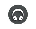 Headphones simple icon. Music listening sign.