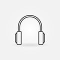 Headphones simple line icon. Vector headphone concept sign