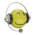 Headphones and smiley character