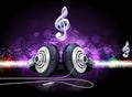 Headphones with sound waves vector stock illustration Royalty Free Stock Photo