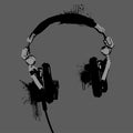 Headphones stencil vector