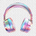 headphones transparent background realistic element Royalty Free Stock Photo