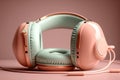 Headphones with a trendy and fashionable design. Generative AI