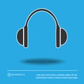 Headphones vector icon eps 10. Earphones simple isolated illustration Royalty Free Stock Photo