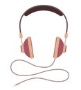 Headphones vector icon. Flat headphone icon. Vector color illustration Royalty Free Stock Photo