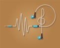 Headphones vector illustration. Rhythm.