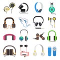 Headphones vector set.