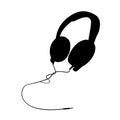 Headphones vector silhouette Royalty Free Stock Photo