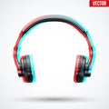 Headphones with visual stereo effect