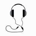 Headphones with wire. Isolated element. Vector illustration.