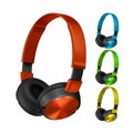 Headphones Wireless Electronic Device Set Vector