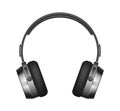 Headphones wireless electronic gadget. Realistic headset audio tool for listening dance music